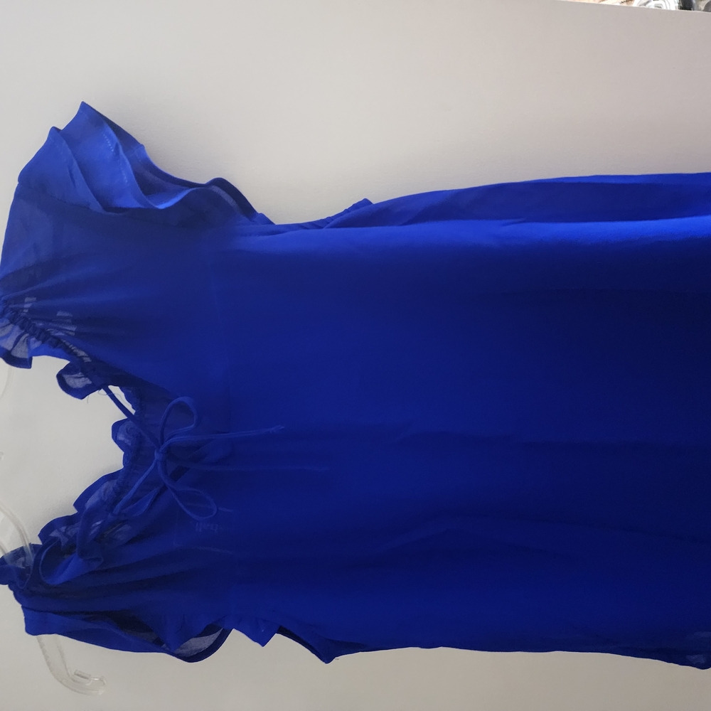 Vibrant Blue Ruffled Dress - Picture 4 of 4
